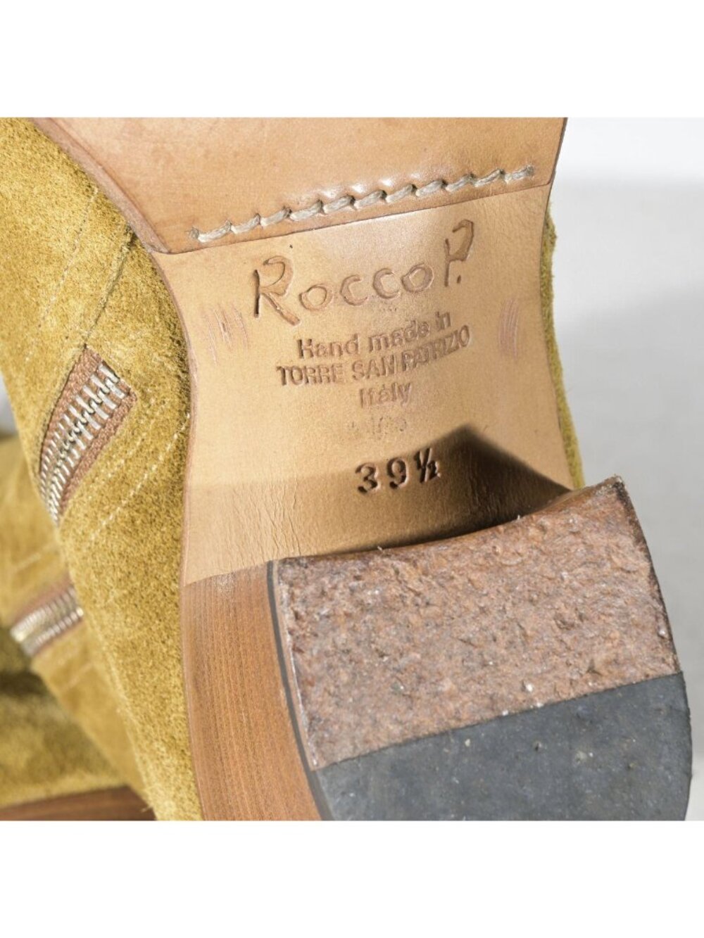 Rocco P. Brown Suede Western Ankle Boots Heeled Bootie Heel Made in Italy 39 - Picture 7 of 8